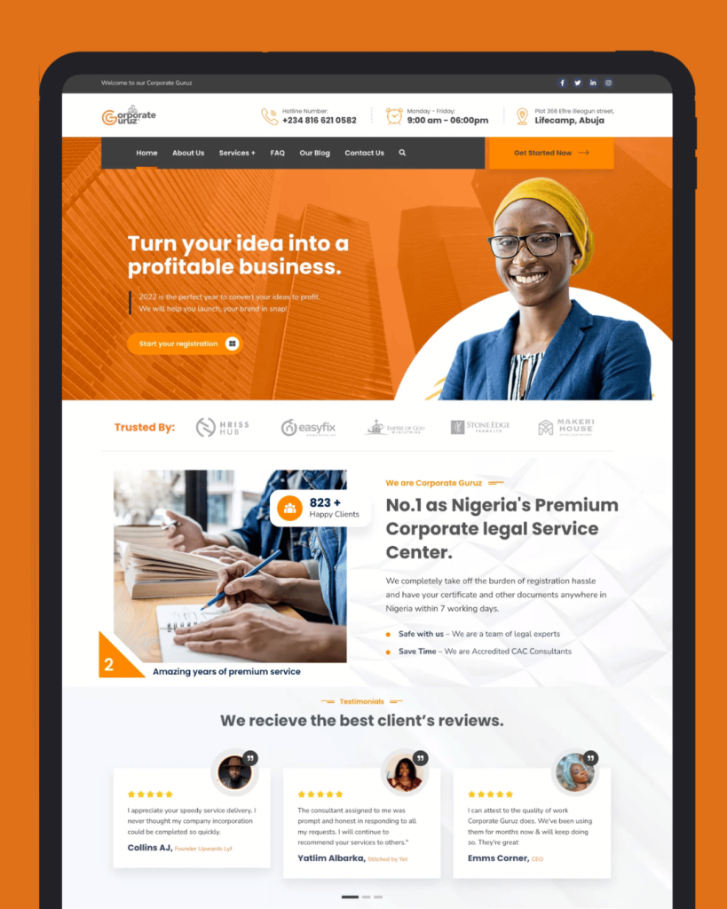 professional web design company in Nigeria